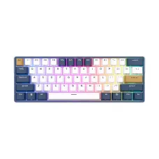 Royal Kludge RK61 Plus Klein Blue Tri Mode RGB 61 Keys Hotswappable Mechanical Blue Switch Gaming Keyboard 